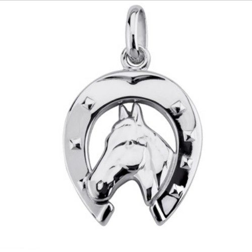 10014761 pendentif argent cheval fer a cheval bijouterie pinto jussey