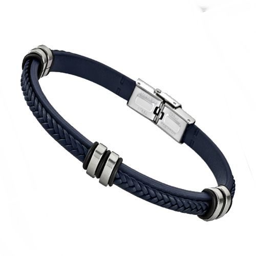 LS1829-2/5 Bracelet acier homme Lotus bleu pinto jussey