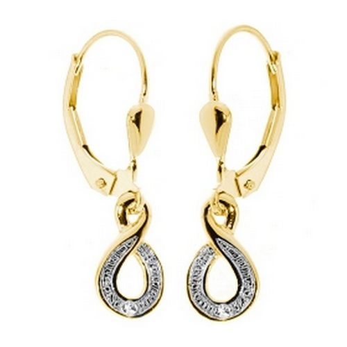 XBR36Z Boucles d'oreille Or 9K dormeuses infini bicolor bijouterie PINTO Ophélie Jussey Haute-Saône