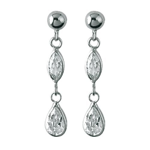 d779eoG Boucles d'oreille Or 9K Gris pendantes oxydes gouttes bijouterie PINTO Ophélie Jussey Haute-Saône