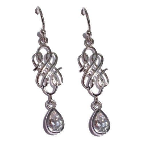 rz544 Boucles d'oreille argent pendante oxydes gouttes bijouterie pinto