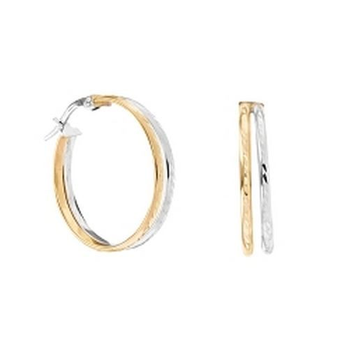 Boucles d'oreille Or 9K créoles bicolore bijouterie PINTO Ophélie Jussey Haute-Saône