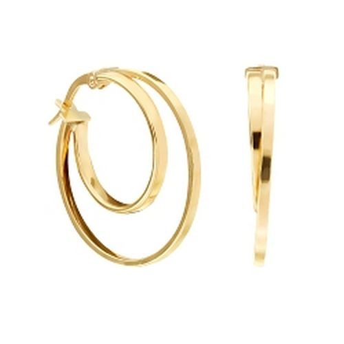 Boucles d'oreille Or 9K créoles doubles bijouterie PINTO Ophélie Jussey Haute-Saône