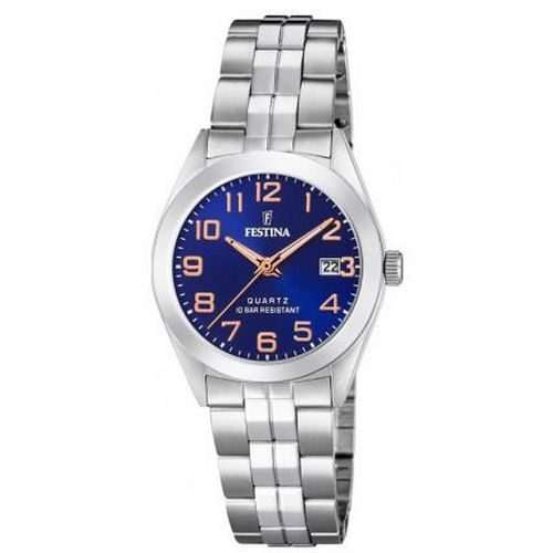 bijouterie pinto jussey f20438/2 Montre femme Festina bracelet métal tout chiffres et dateur