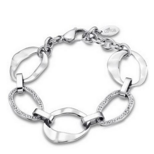 ls167221 bracelet acier femme Lotus Style rond empierré, grosses mailles
