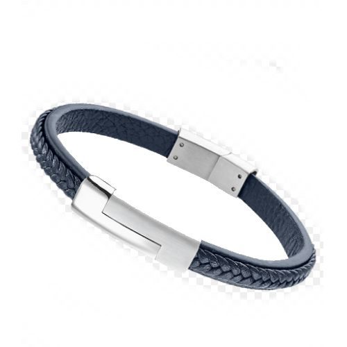 ls196522 Bracelet acier homme Lotus bleu bijouterie pinto jussey