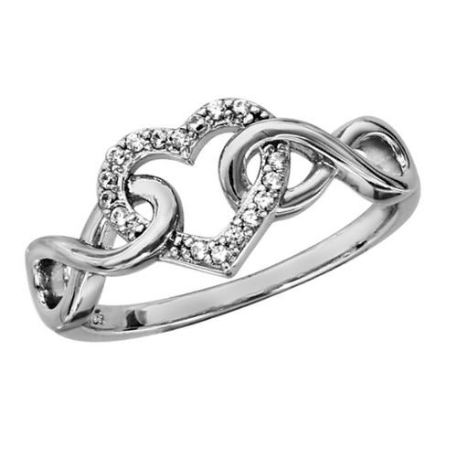 bijouterie pinto jussey 068414 Bague argent infini cœur empierré