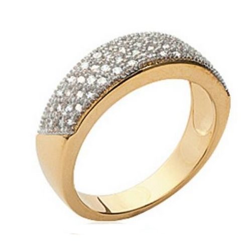 bijouterie pinto jussey 2195111 Bague plaqué or demi empierrée