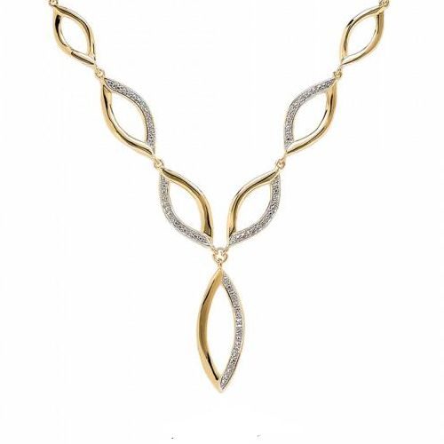 bijouterie pinto jussey 970982 Collier plaqué or grosse maille empierré pendant