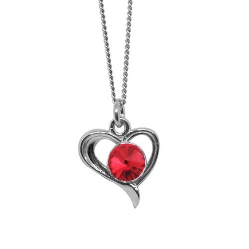 bijouterie pinto jussey coclair227 Collier argent et cristal de Swarovski cœur rouge