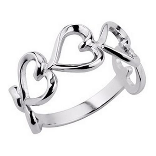 bijouterie pinto jussey 702334811 Bague argent 5 cœurs T60