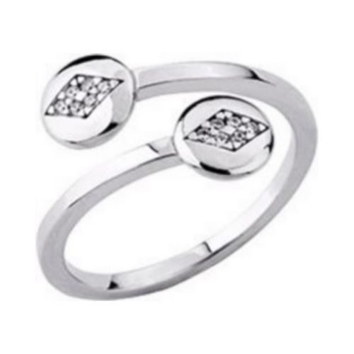 bijouterie pinto jussey 703145711 Bague argent ouverte rond empierré T58