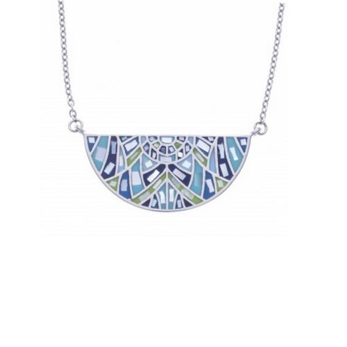 bijouterie pinto jussey haute saone ic 468 Collier en acier nacre et émail demi lune