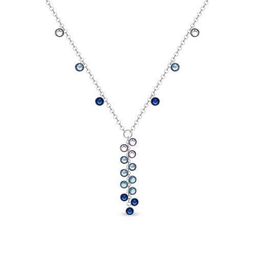 bijouterie pinto jussey NKROLO2038CB Collier argent Spark pampilles bleu
