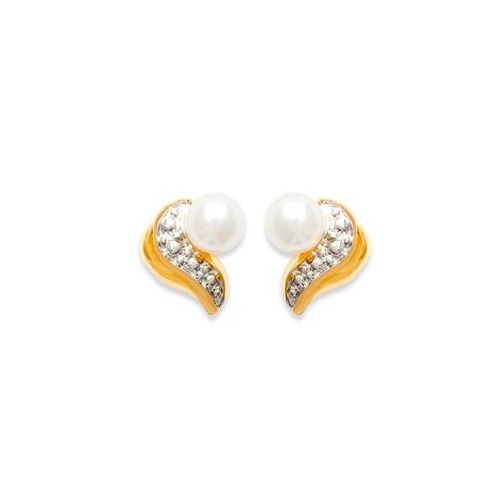 bijouterie pinto jussey 2354223 Boucles d'oreille plaqué or bicolor perle