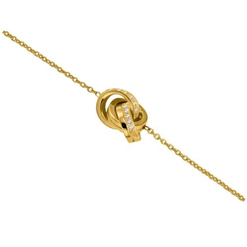 bijouterie pinto jussey 70129540 Bracelet plaqué or nœud empierré