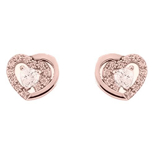 bijouterie pinto jussey 7033668 Boucles d'oreille argent rosé cœur