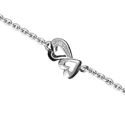 023713 Bracelet argent double cœur