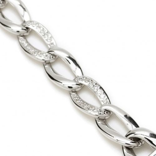 bijouterie pinto jussey 059146 16567 Bracelet argent grosses mailles ovales empierré haute de gamme