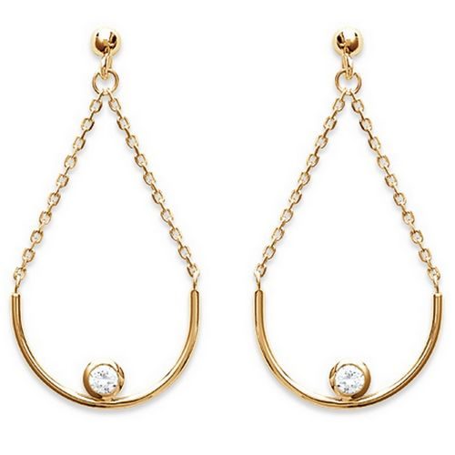 bijouterie pinto jussey 2546910 Boucles d'oreille plaqué or chaîne oxyde