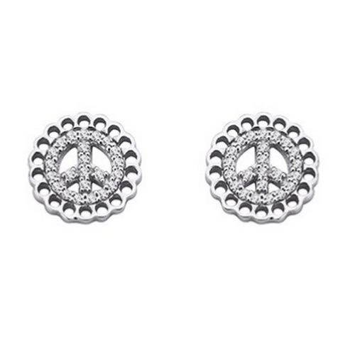 Bijouterie PINTO Jussey Haute-Saône 7023650 Boucles d'oreille argent Peace & Love