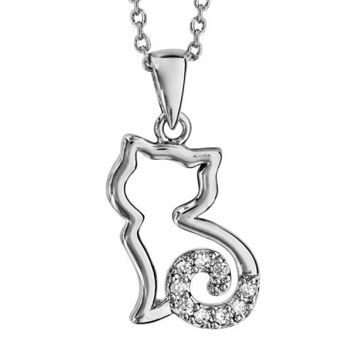 Bijouterie PINTO Jussey 037936 Collier argent chat empierré