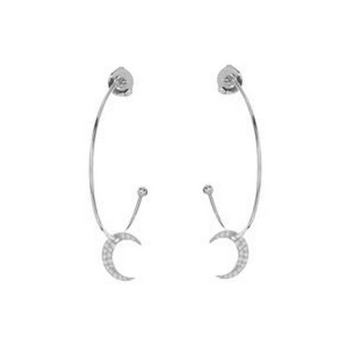 18482-A Boucles d'oreille LineA argent créoles ouvertes lune