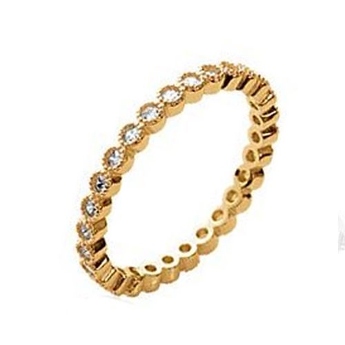 Bijouterie PINTO Jussey 2222510 Bague plaqué or oxydes serti clos