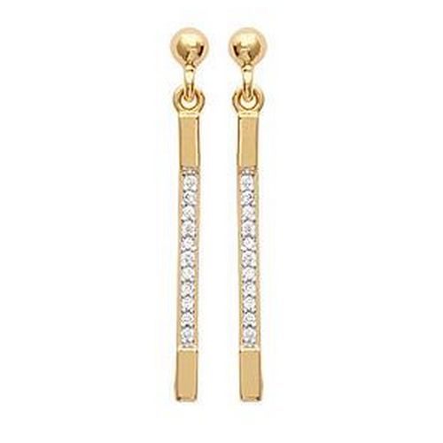 2484711 Boucles d'oreille plaqué or barrette empierrées