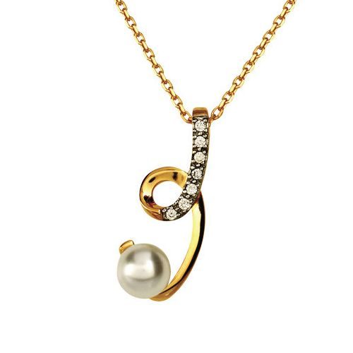 Bijouterie PINTO Jussey Haute-Saône Collier plaqué or perle empierré tourbillon