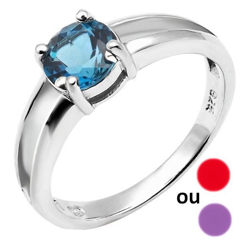 Bague argent Topaze Grenat ou Améthyste