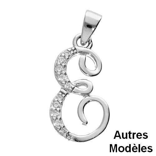 Pendentif argent initiale empierrée