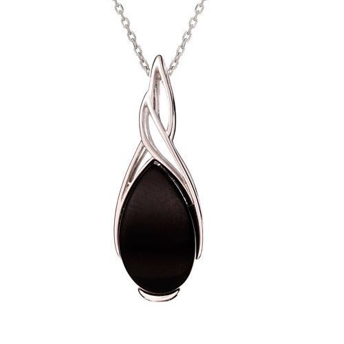 bijouterie pinto jussey CSA-PE008-AN collier argent agate noire