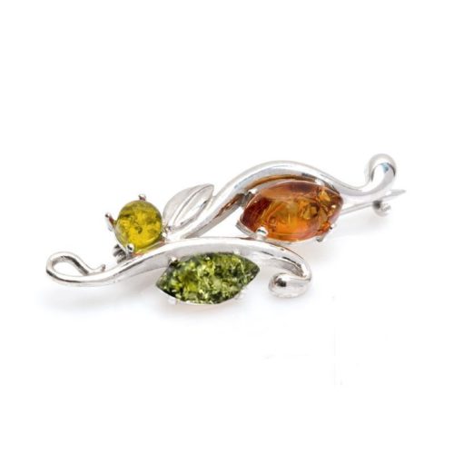 bijouterie pinto jussey MGBR1MR Broche argent 3 ambres