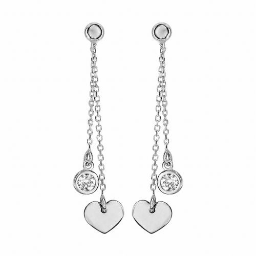 bijouterie pinto jussey 018720 Boucles d'oreille argent double pendants cœur