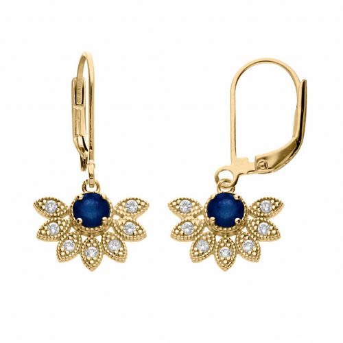 bijouterie pinto jussey 811546B Boucles d'oreille vermeil dormeuse Saphir