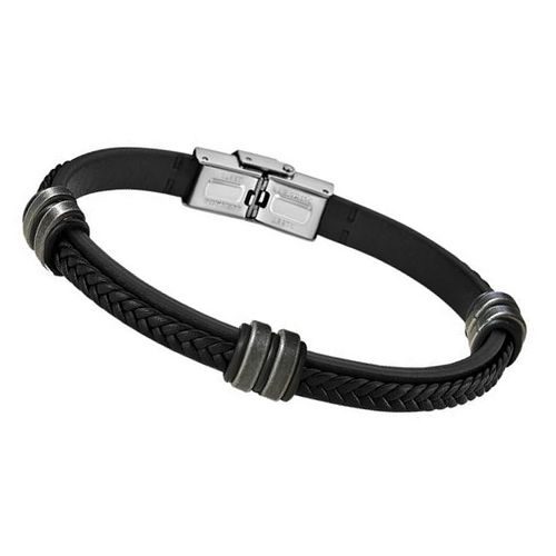 bijouterie pinto jussey ls1829-2/c Bracelet acier homme Lotus noir vieilli