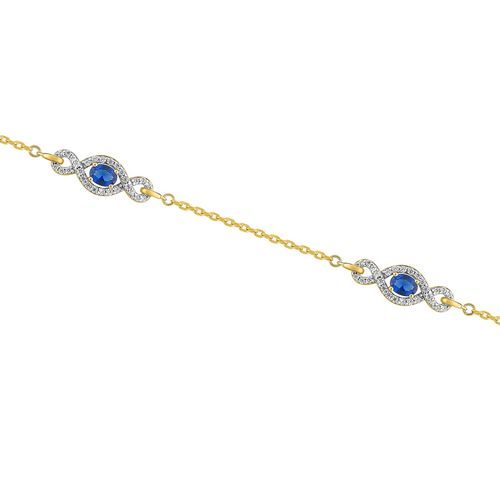 133318 Bracelet plaqué or S oxydes bleu
