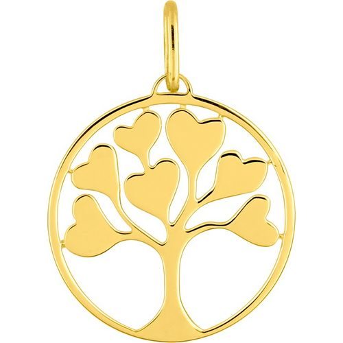 136310 Pendentif plaqué or arbre de vie coeur plein