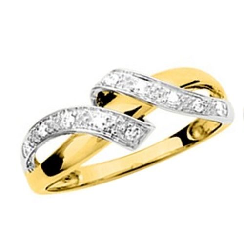 137589.1 Bague plaqué or croisé empierré