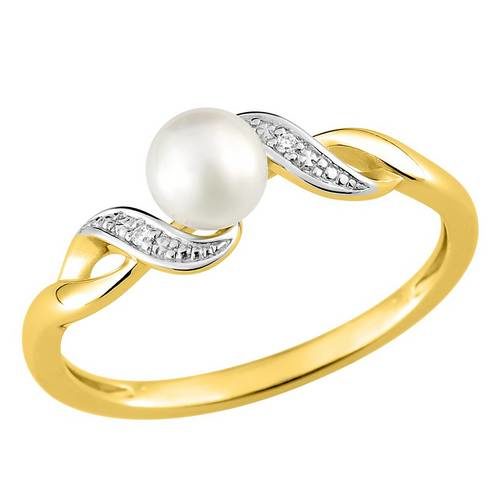 137692 Bague plaqué or perle synth