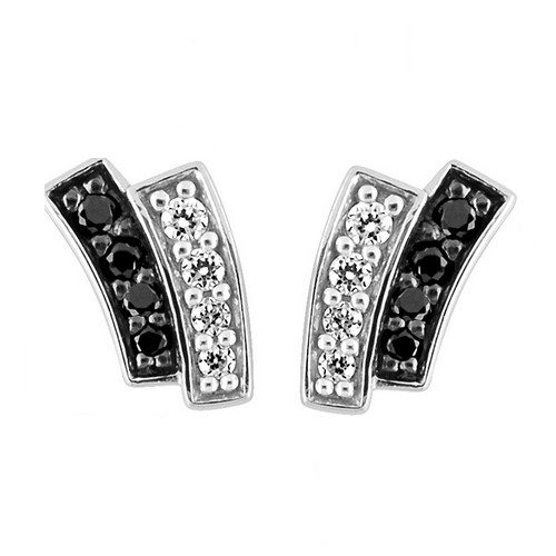 335903.1 Boucles d'oreille argent noir et blanc