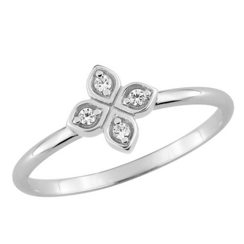 337871.1 Bague argent Fleur 4 pétales oxydes