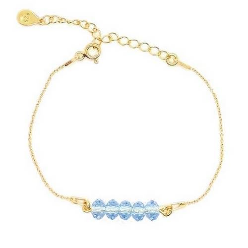 BRLOLAPJ202 Bracelet Plaqué or et cristal bleu