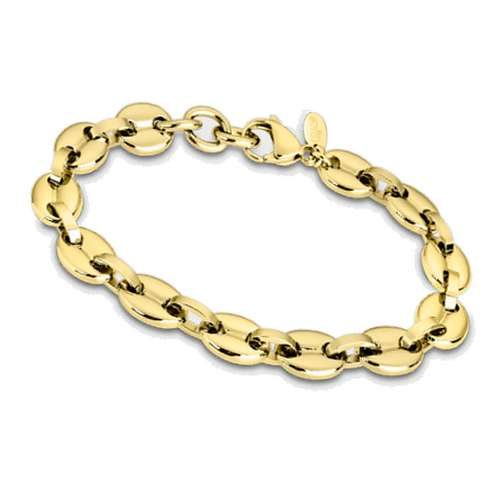 LS2140-2/2 Bracelet acier homme Lotus grain café doré