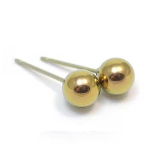 Bijouterie pinto jussey Boucles d'oreille Titane boule jaune TT266L GE
