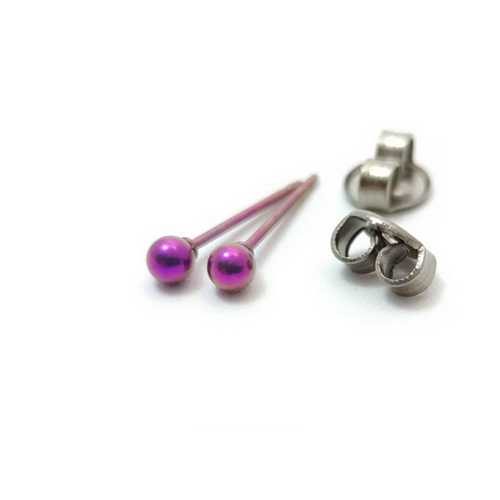 Bijouterie pinto jussey Boucles d'oreille Titane boule S rose