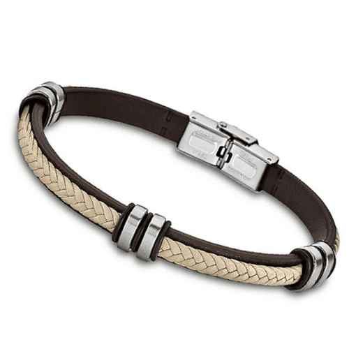 ls1829-2/6 Bracelet acier homme Lotus marron beige