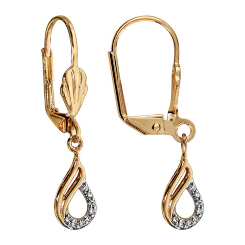 919330W boucles d'oreille plaqué or dormeuse