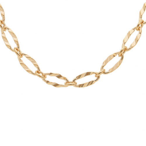 932632 Collier plaqué or maille ovale